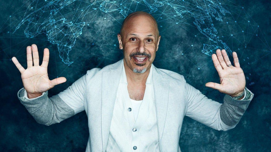 Promotional graphic for Maz Jobrani