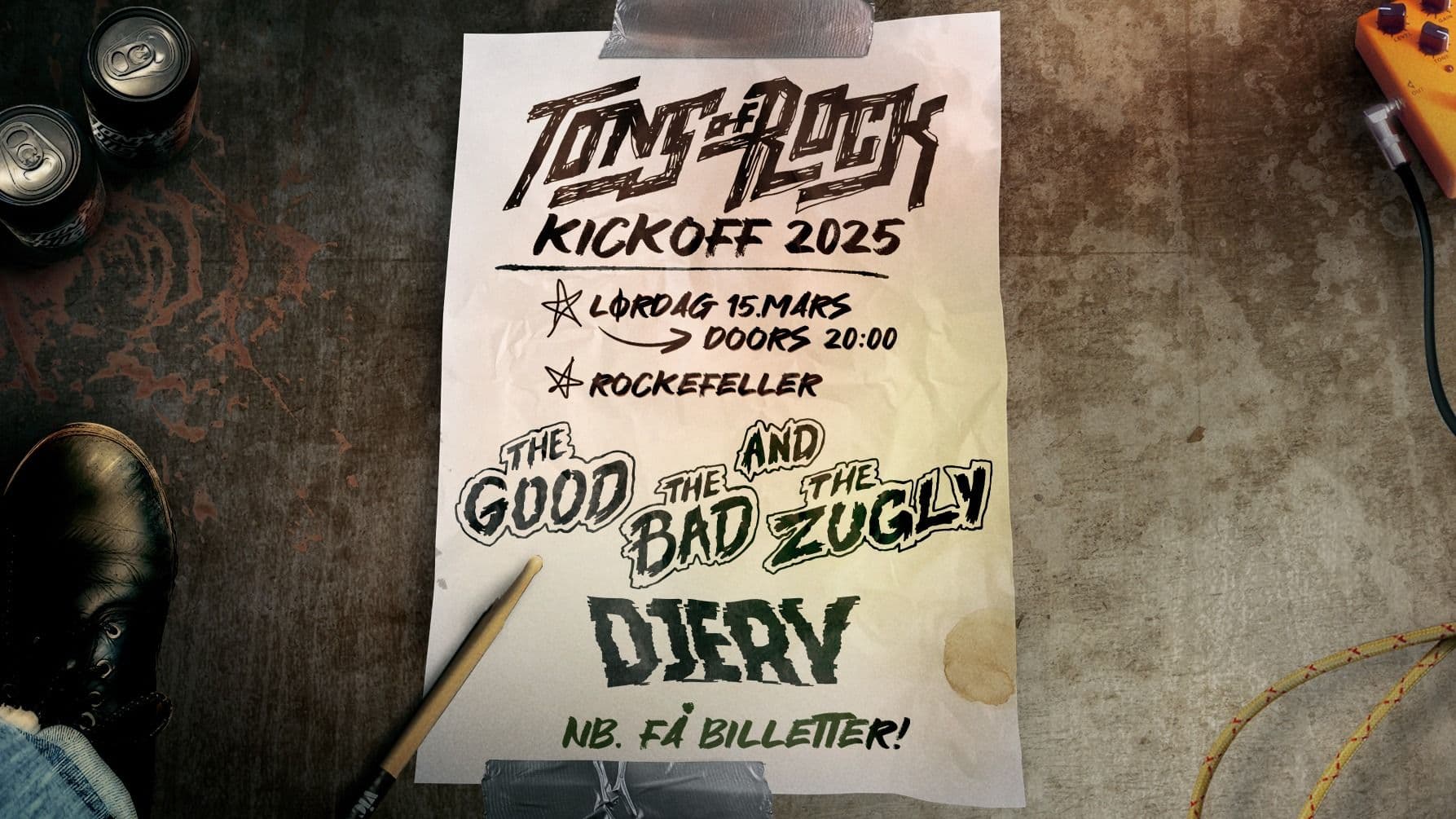 Promotional graphic for Tons of Rock Kickoff