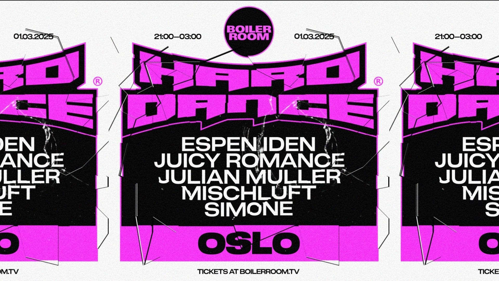 Promotional graphic for Boiler Room Hard Dance Tour: Oslo