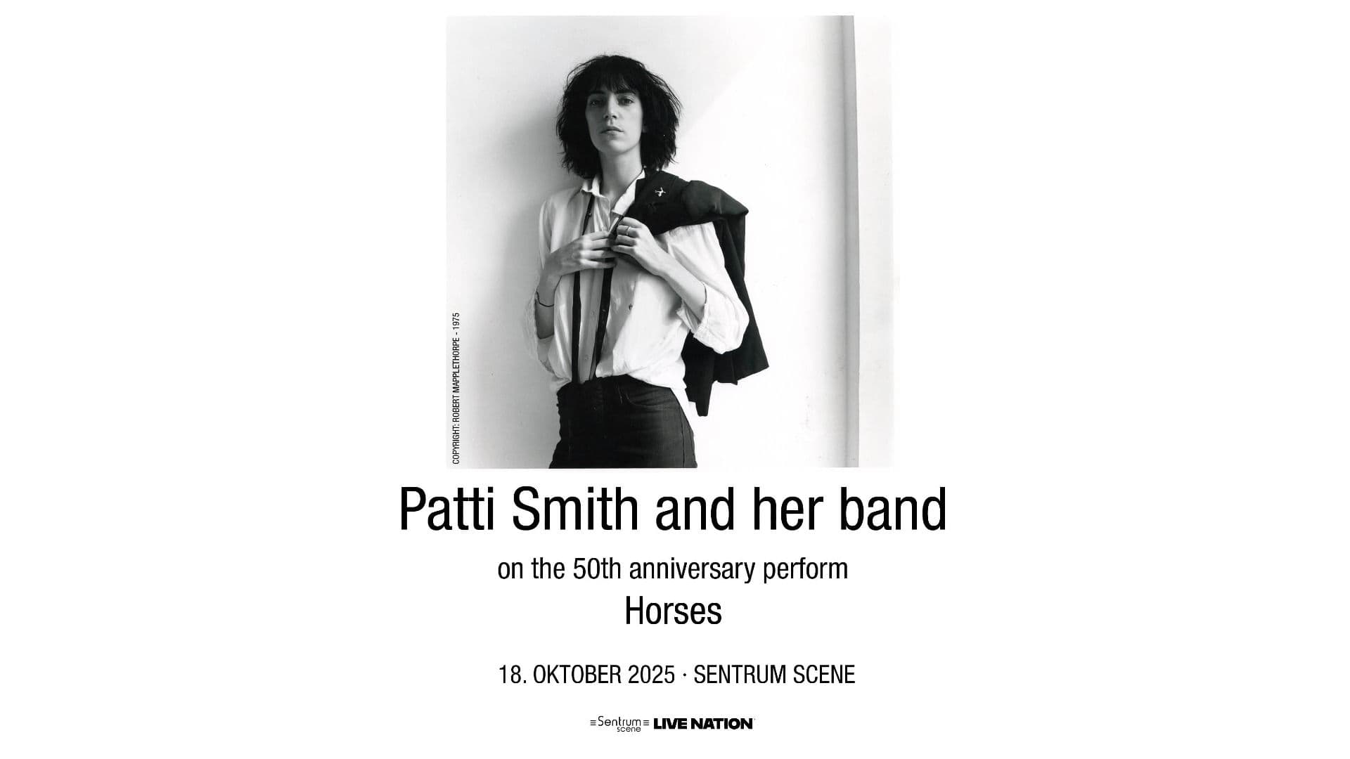 Promotional graphic for Patti Smith and her band