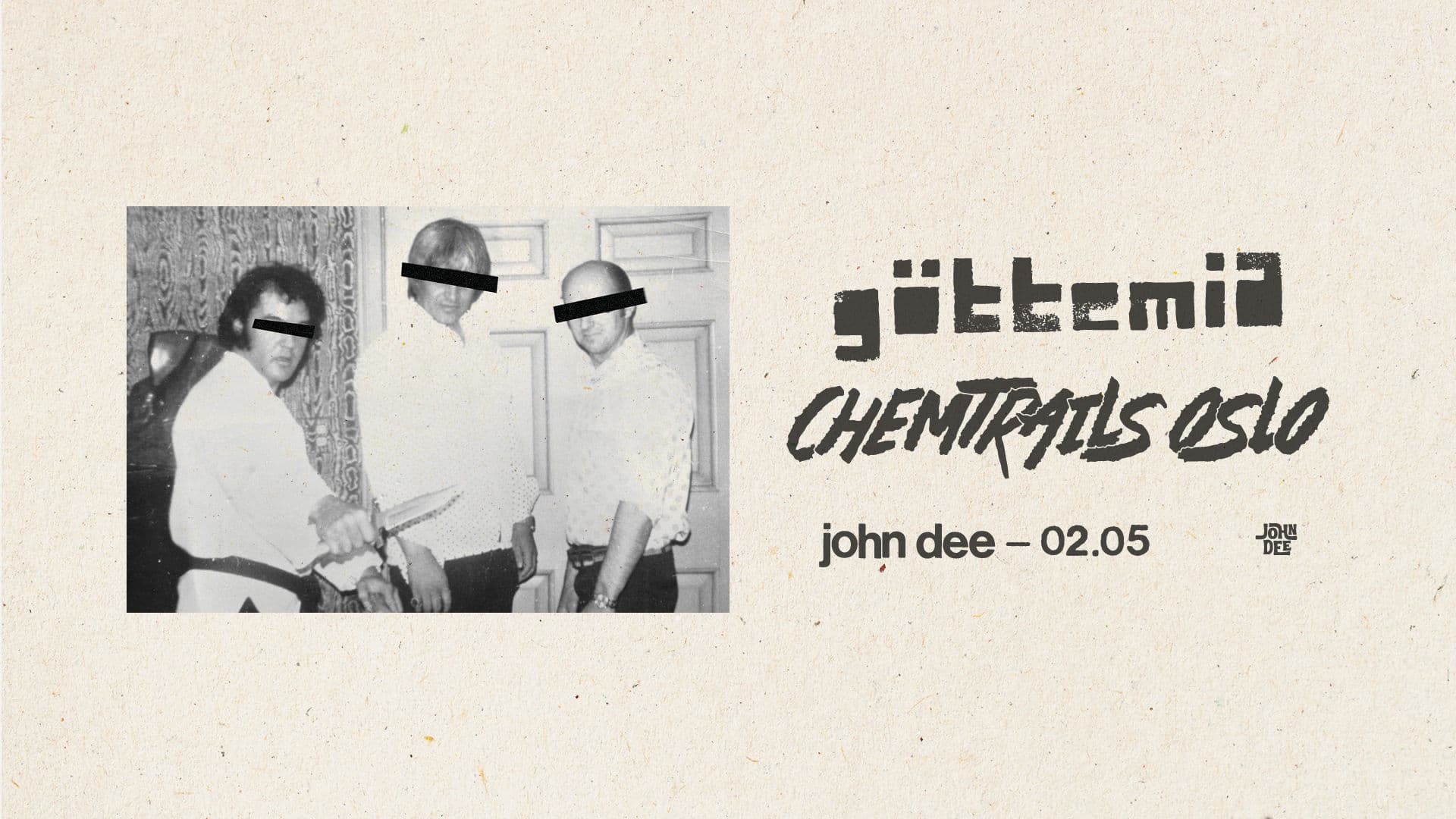 Promotional graphic for Göttemia + Chemtrails Oslo