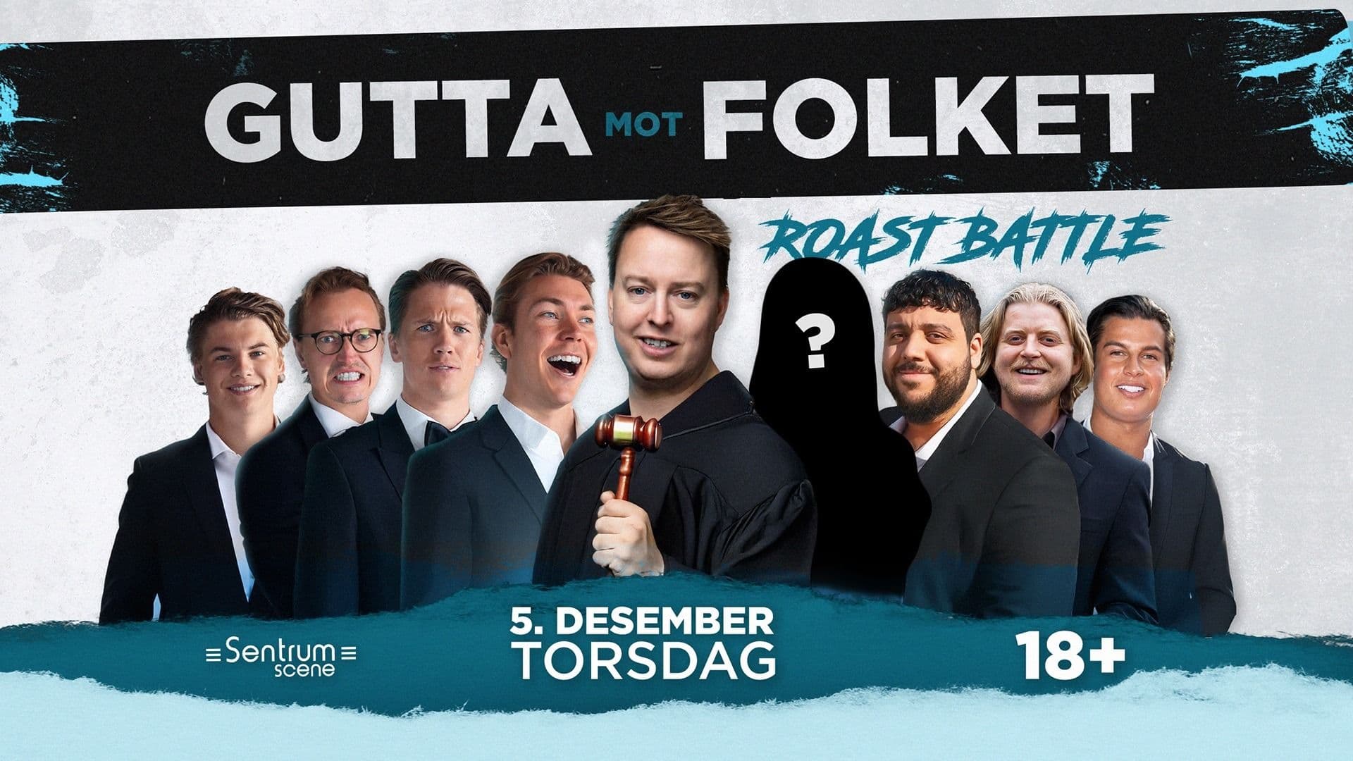 Promotional graphic for GUTTA mot Folket – Roast Battle