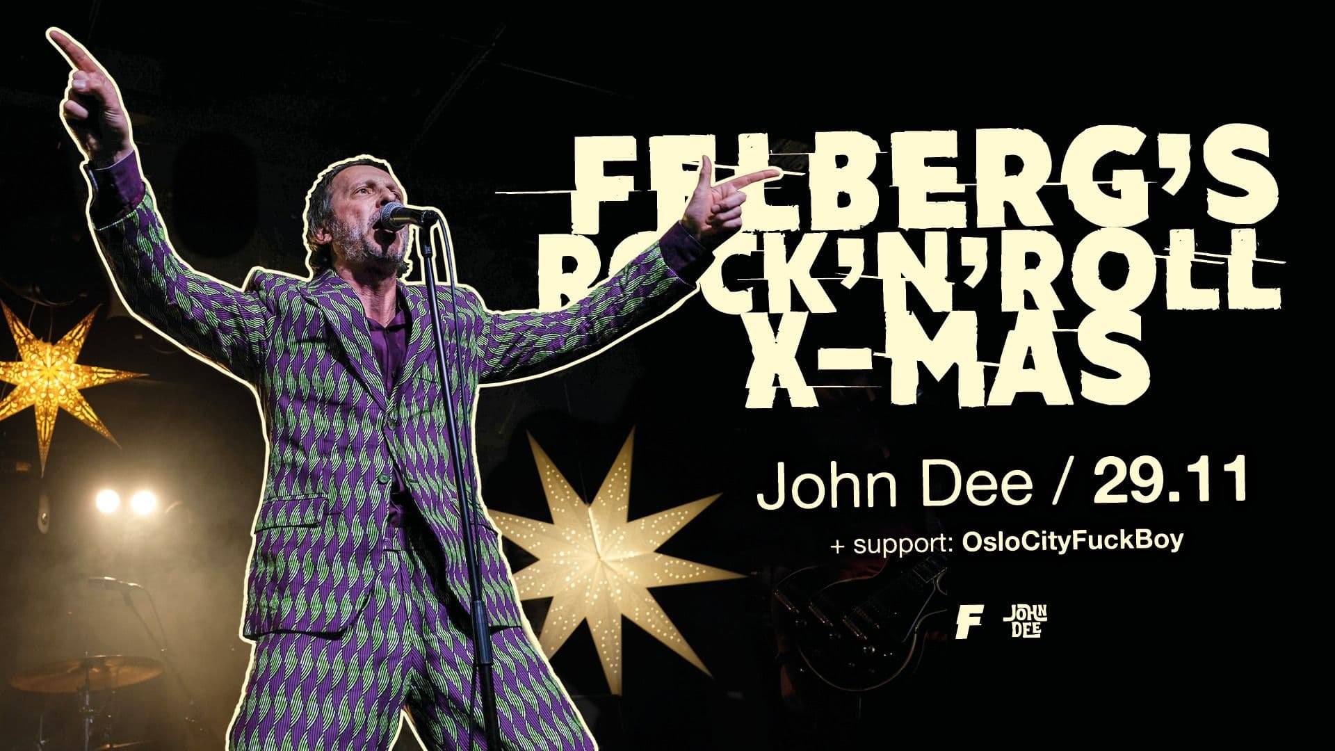 Promotional graphic for Felberg's Rock'n'roll X-Mas