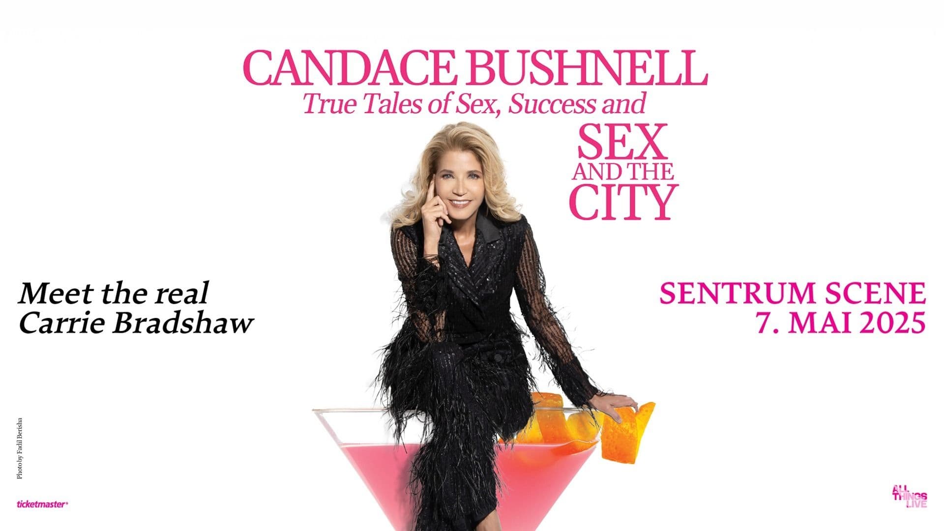 Promotional graphic for Candace Bushnell